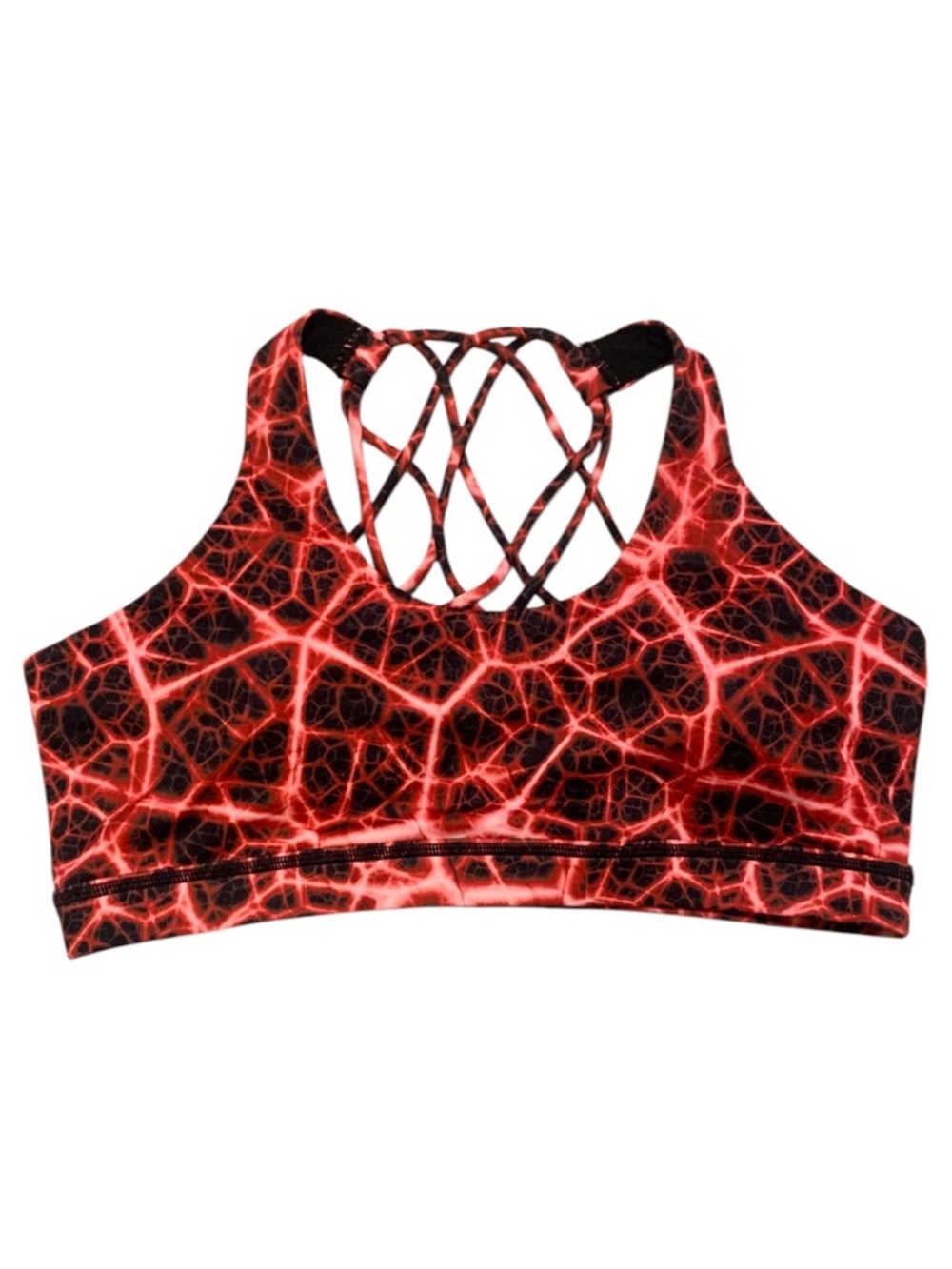 Constantly Varied Gear CVG Sports Bra Strappy Back Electric Red Black Large L